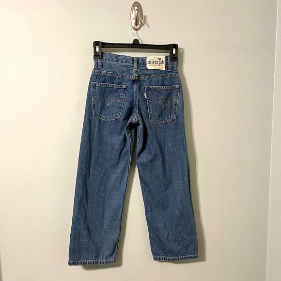 Levi Silver Tab Stay Loose Jeans Kids Size 8 Straight Baggy Adjustable Waist - Picture 2 of 10